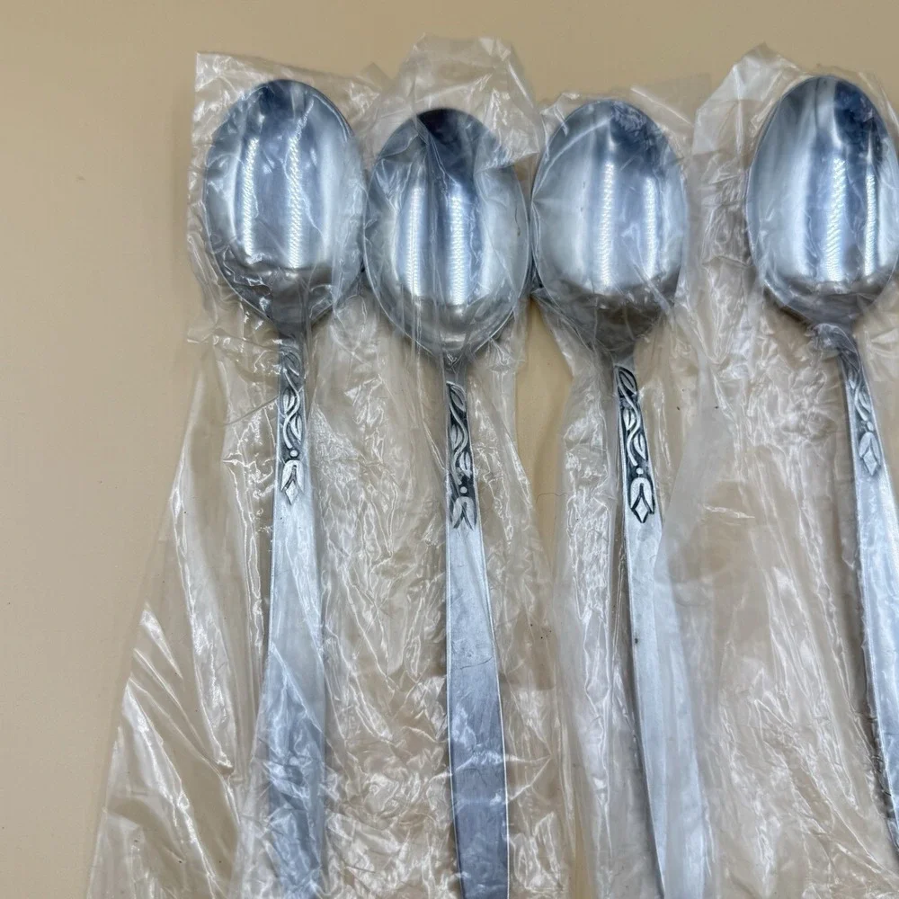 Lot of 9 Amefa Tulip Time‎ Stainless Flatware Holland Satin Handle Silverware